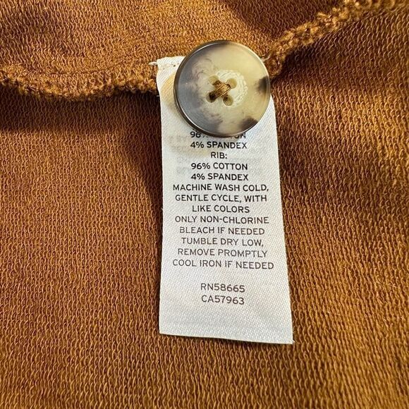 OPEN EDIT Women’s Button Front Sweatshirt Cardigan Brown Size Extra Small - Picture 8 of 9